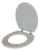 DMC Universal Gray Toilet Seat in MDF with Metal Hardware 0