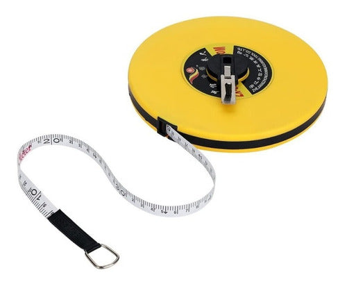 Flexible 30-Meter Surveyor's Tape Measure with Reel 0