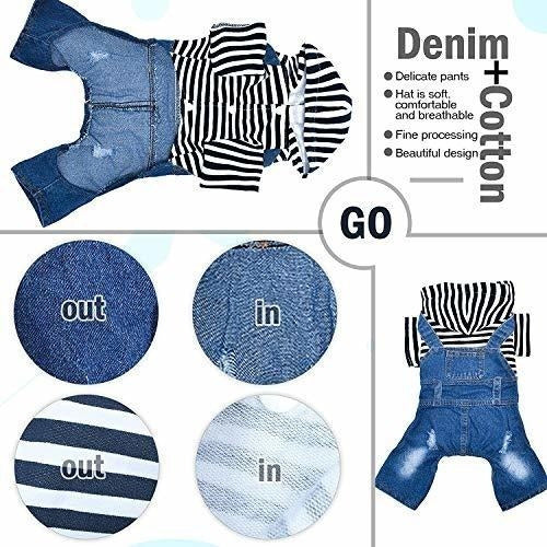 Ospet Dog Denim Hoodies Cachorro Chaqueta Pet Chaleco Traje 1