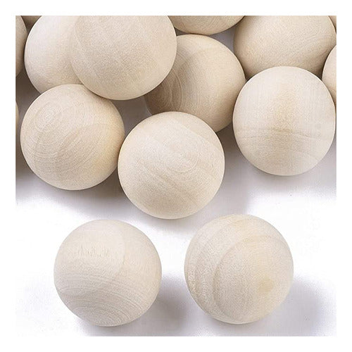 Craftdady 50 Natural Round Wooden Balls 19 to 0.7 1