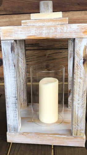 Rustic Wooden Lantern with Aromatic Candle 5