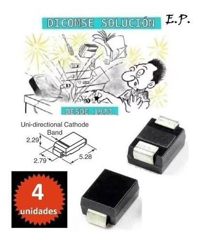 Diodes Incorporated Diodo Tvs Bidireccional Smaj6.0ca = Wg X4 Unidades 0