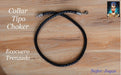Braided Leather Choker Necklace - 40 cm Long Collar 3