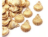 Tienda de Dijes 10 Large Gold Metal Marine Shell Charms 0