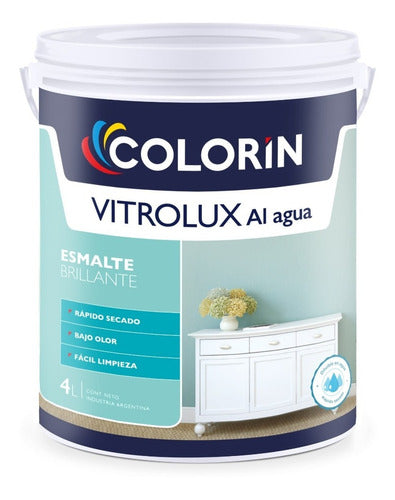 Colorin Vitrolux Water-Based Gloss White Enamel 4 Liters 0