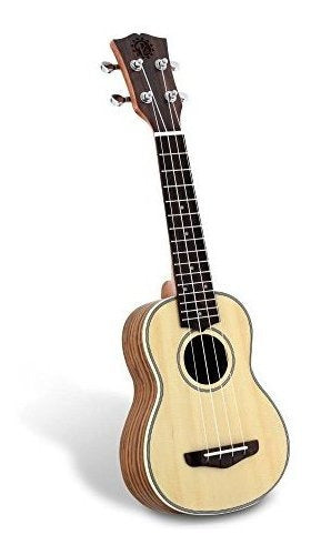 Pyle Spruce Wood Soprano Ukulele Spruce Face 0