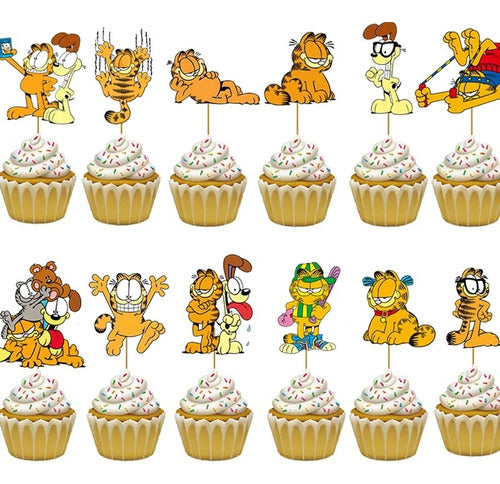 X15 Toppers Para Cupcakes Muffins Garfield 1