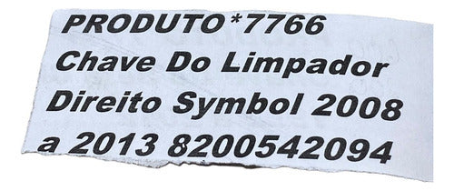 Chave Do Limpador Direito Symbol 2008 A 2013 8200542094 3