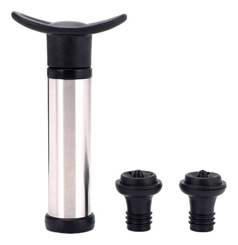 Vonne Vacuum Pump Kit for Wine + 2 Stainless Steel Bottle Stoppers 0