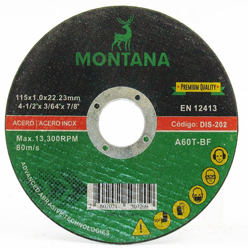 Montana 7'' Cutting Disc Metal 180x1.6 mm 25 Units 0