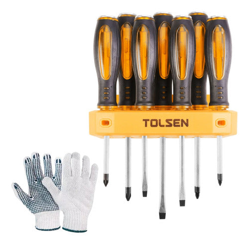 Tolsen Set of Chrome Vanadium Screwdrivers 7 Units - Sc - 0