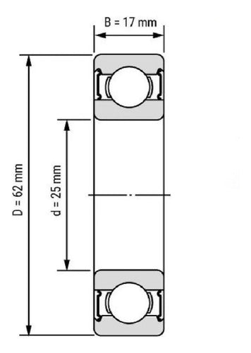 Ruleman 6305-2rs 25 Mm X 62 Mm X 17 Mm Skf Rodamientos S Kf 1