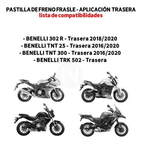 Fras-le Rear Brake Pads for Benelli TNT TRK 502 2