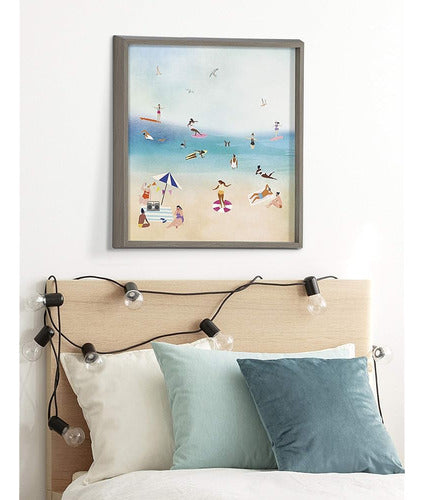 Kate Y Laurel Blake The Beach Ii Framed Printed Wood Wall Ar 2