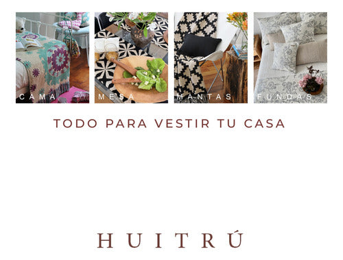 Mapuche Huitrú Rustic Cotton Decorative Blanket 1.30x1.40 m 2