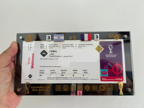 2022 Acrylic Display Frame, Qatar 2022 World Cup Ticket Memorabilia 3