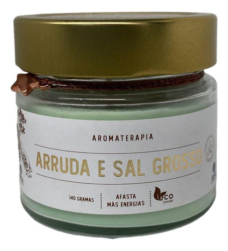 Vela Perfume Arruda Com Sal Grosso Aromas Atria Indiana 140g 0