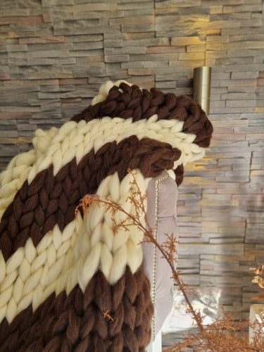 Handwoven Nordic Style XXL Blanket 2 x 2.40 Natural Bed Throw 28
