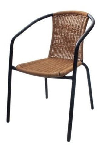 Just Home Collection Garden Black Natural Rattan Chair 2