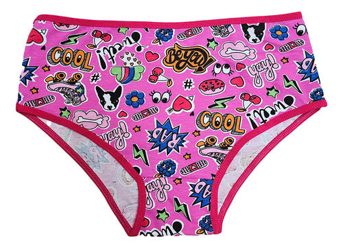 Cherry Girls' Culotte Underwear Pack of 4 with Fun Prints 6