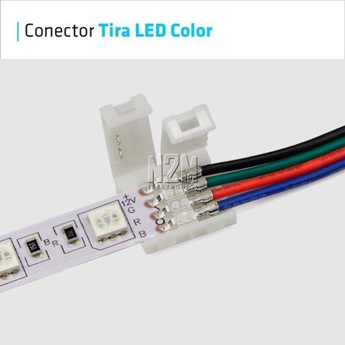 LED Strip Connector with Cables for 5050 RGB Monochromatic Colors 3
