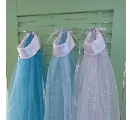 Broysa Princesses Elsa Frozen Glitter Tulle Cape 3