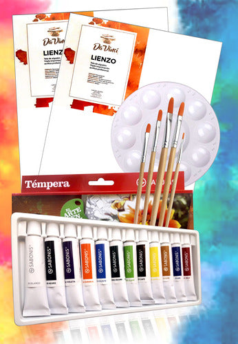 Kit Pintura - Témperas, Pinceles, Lienzos. 0