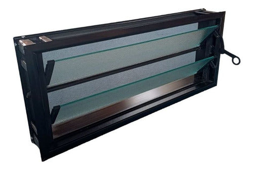 Black Aluminum Window Ventilator 60x26 with Mosquito Net and Grille x 2 1