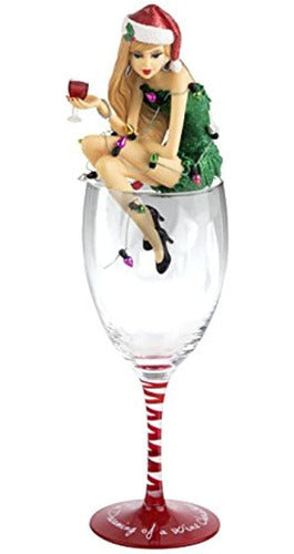 ~?h2z Vajilla Hiccup Wine Christmas Girl In Glass, 12 , Mult 0