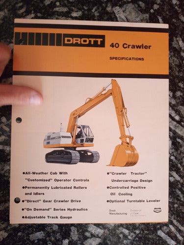 Drott Folleto Antiguo 40 Crawler - Impreso U.s.a. 1976 0