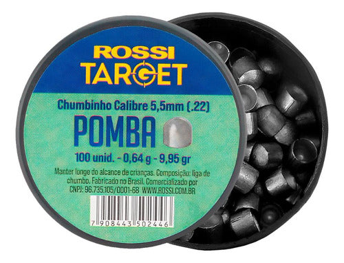 Chumbinho Carabina 5.5 100un Rossi Target Pomba 0,64gr 3