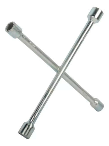 3-in-1 Kit: 1-Ton Scissor Jack + 14" Zinc-Plated Cross Wheel Wrench 5