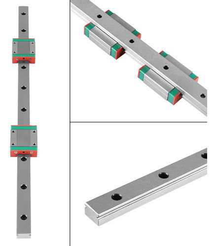 1 * Guia Trilho Deslizante Linear Miniatura 400mm + 2 Blocos 4