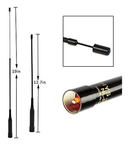 HYS Dual Band Vehicle Radio 144/430MHz Telescopic Antenna 2