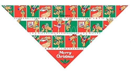 Stonehouse Collection Santa Reindeer Merry Christmas Dog Bandana Medium To Large 0