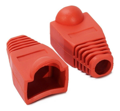 Pack of 100 RJ45 Ethernet Cable Plug Caps Red for Networking 1