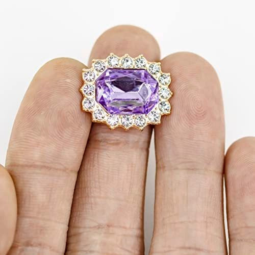 50 Pcs Luxurious Rhinestone Embellishments Crystal Decoration for DIY Projects - Purple 2