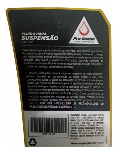 Óleo Para Bengala Fluido Suspensão Sea 10w 500ml Honda 2