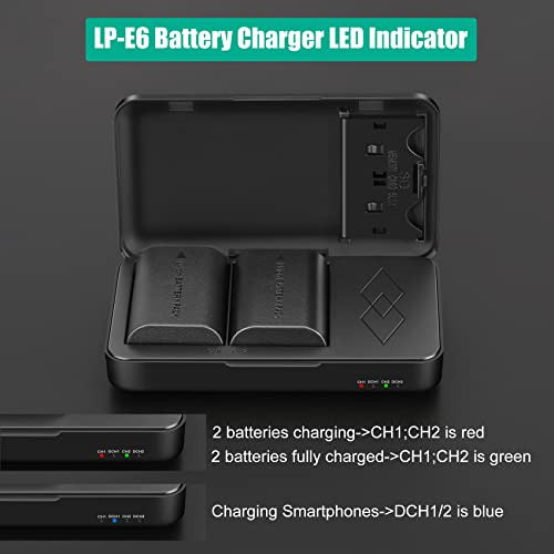 Baterías Lp-e6 2300mah Cargador Dual Con Estuche 5