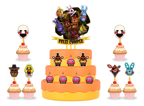 My Sol Five Nights At Freddy's Cake Topper + Cupcake Picks Set 0