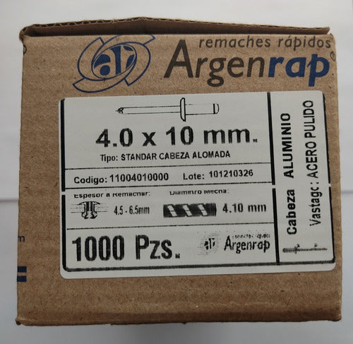 Argenrap Pop Rivet Aluminum 4x10 - 2000 Units 3