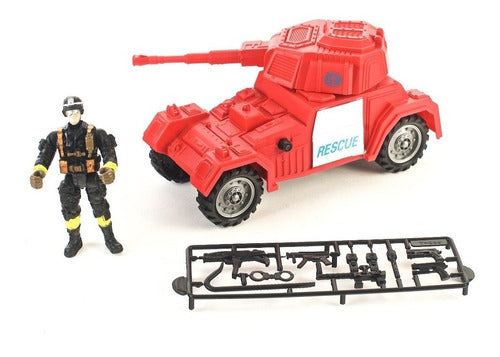 Set Firefighter Police Car Helicopter Tank with Sound 1