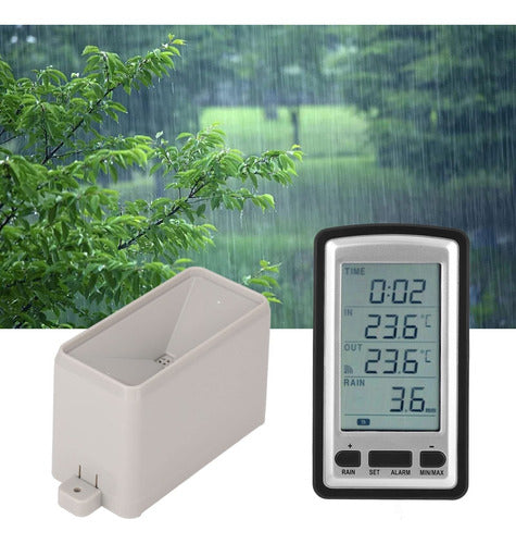 Medidor De Chuva Digital Sem Fio, Registrador De Temperatura 4