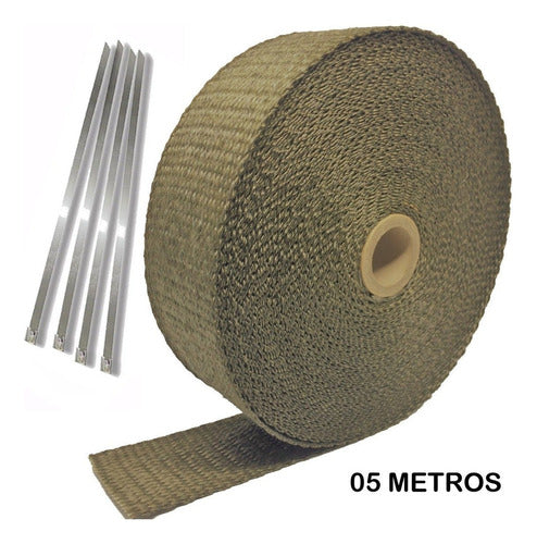 Fita Térmica Termotape Escapamento Titanium 5 Metros E 4 Zip 0