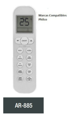 Philco Air Conditioner Remote Control AR-885 1