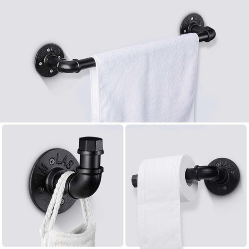 Set De 5 Accesorios Para Baño Industrial Elibbren -8gfbm5pd 1