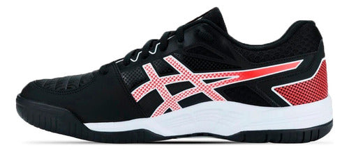 Asics Gel Backhand Tennis Shoes for Men - Black/White/Red 1