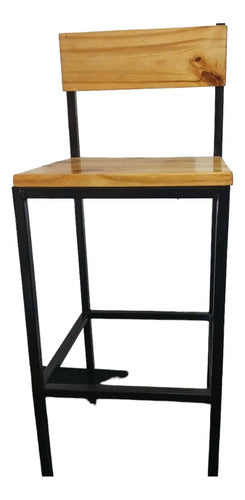 High Breakfast Bar Stool - Iron and Wood - Handcrafted by JDM 0