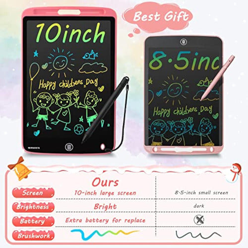 Newnaivete LCD Writing Tablet, Pack of 2 Colored 10-Inch Drawing Boards for Kids 1