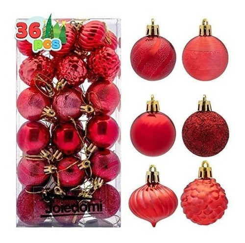 Joiedomi Christmas Ball Ornaments - 4m x 36u./ Red 0